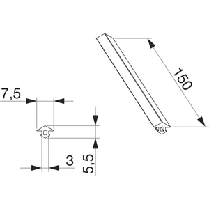 MACO MULTI-VENT Blendrahmendichtung Nutbreite 2,5-3,5 mm L=150 mm hellgrau