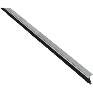 Türdichtungsbürste m. Winkelprofilleiste, 2000 mm, Borsten schwarz, Alu Silber
