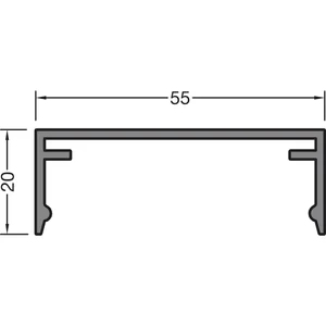 GUTMANN Abdeckprofil-Pfosten P2020/55, L=6000 mm, Aluminium blank