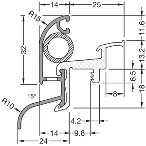 GUTMANN Regenschutzschiene Drau 25/24 F-TI, L=6000 mm, Aluminium mittelbronze