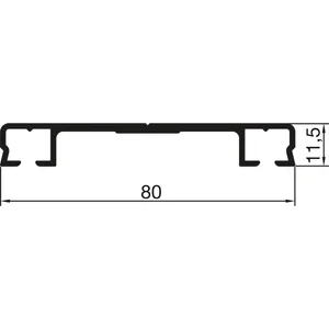 THYSSENKRUPP Syprotech Flachdeckschiene 80/11 ungelocht L=6000 mm Alu blank