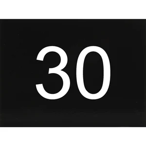 Nummernschild selbstklebend, 40 x 30 mm, Type 30, Kunststoff schwarz glänzend