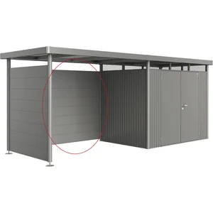 BIOHORT Seitendach-Rückwand HighLine H2, H3, H4, H5 quarzgrau-metallic