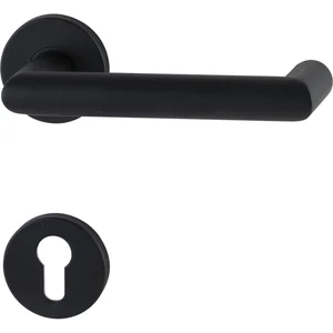SOLIDO FH-Drückergarnitur SYLT - auf Rosette PZ, 35 - 45, Edelstahl schwarz matt