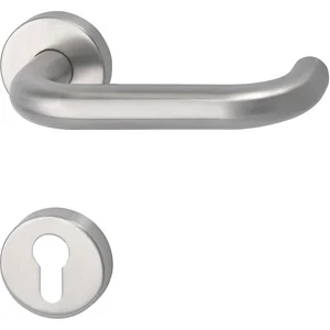 FH-Drückergarnitur HARMONIE - auf Rosette PZ, 38 - 45, Edelstahl matt