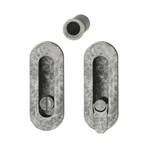HOPPE Schiebetürmuschel Set M472 - WC, ovale Rosette, Messing silber antik