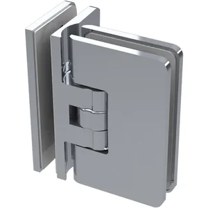 Duschtürband 8506R 90° Glas-Glas mit Feststellung, Messing verchromt poliert