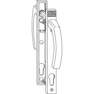 WINKHAUS Griffgarnitur GG.RN.WS, PZ-Lochung, bis TS 70 mm, Alu weiß (RAL 9016)