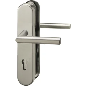 GRUNDMANN Sicherheits-Drückergarnitur 2552 L-Form, 8,5 mm, RC2, Edelstahl matt