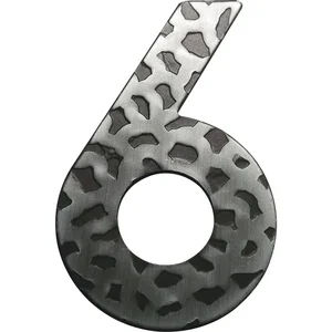 Hausnummer 6 - Höhe 120 mm, Schmiedeeisen schwarz verzinkt