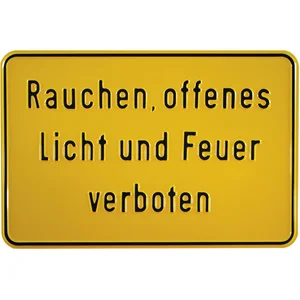 Hinweisschild Rauchen, offenes Licht und Feuer verboten 300 x 200 mm