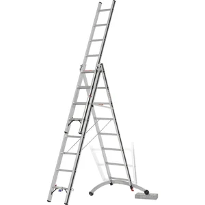 ALU-PRO Allzweckleiter SmartBase 3-tlg.Typ 70247 Sprossen=3x8 L= 2,41/5,21m