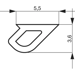GU Thermostep 164/204 Dichtungsprofil P1645 L=3350 mm schwarz