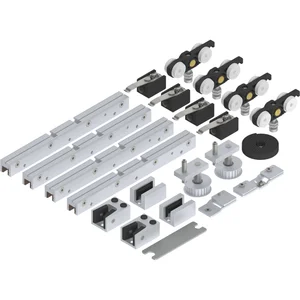 SOLIDO 100 Synchronbeschlagset Glas ESG/VSG 8-10,76 mm Bodenführung silber