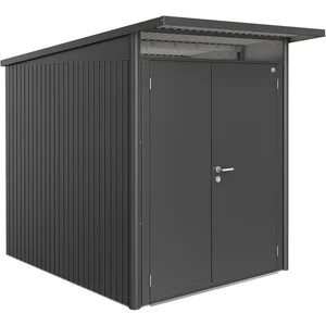 BIOHORT Gerätehaus AvantGarde A2 dunkelgrau-metallic Doppeltür