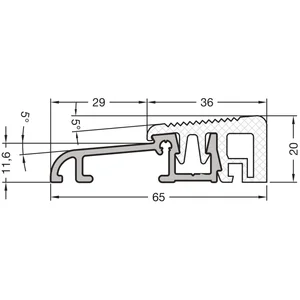GUTMANN Türschwelle Weser 65 TI L=6000 mm auf Maß 65 x 20 mm silber eloxiert