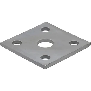 PITZL 5-Lochplatte für Gewinde M20 80x80x5 ZiNiP beschichtet