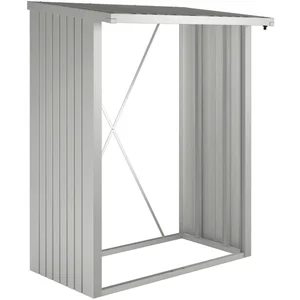 BIOHORT Brennholzlager Woodstock 230 silber-metallic