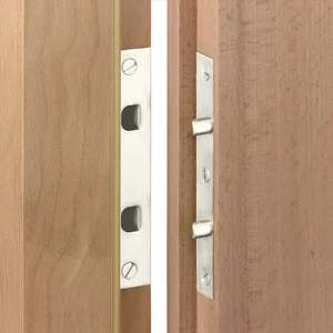Türblattsicherung-Set, 140 x 24 x 3 mm eckig, Stahl verzinkt silberfärbig