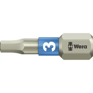 WERA Bit-Einsatz Edelstahl 3840/1TS 1/4"sechskant 3.0/25 mm Innensechskant