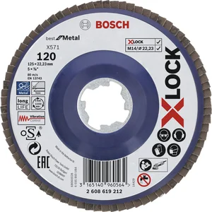 BOSCH Schleiflamellenteller Best for Metal X-LOCK gerade Ø 125 mm Korn 80