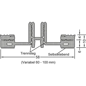 GUTMANN Pfostendichtung PD 60-100 variabel, L=30 m, Kunststoff APTK schwarz