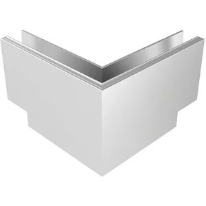 ECONOMY Außenecke für Bodenprofil h-Form 0011,vorgesetzte Montage, silber