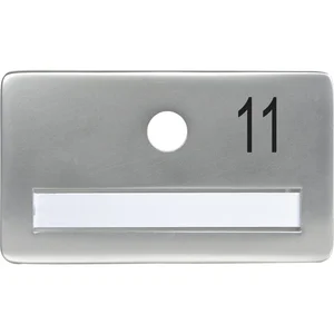 SOLIDO Namensschild ohne Spion, Bohrung ø 14, Alu silber eloxiert, Gravur Nr. 11