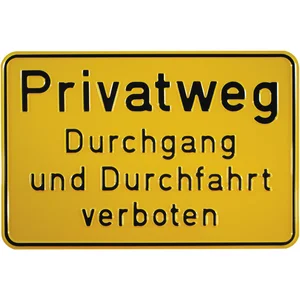 Hinweisschild Privatweg Durchgang und Durchfahrt verboten 300 x 200 mm