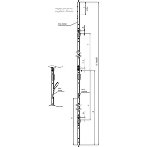 KFV Stulpflügelbeschlag AS 2600 BS 60 B001, rechts f. rechten Gehflügel