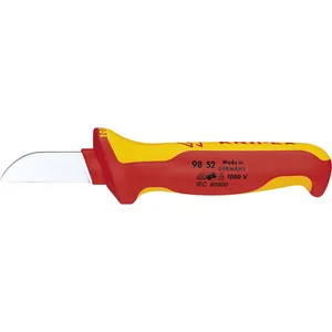 KNIPEX Kabelmesser VDE 9852, gerade Schneide, Klingenlänge 50 mm, L=190 mm