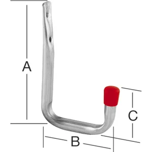 Wandhaken U-Form 140 x 114 x 53 mm verzinkt rote Endkappen