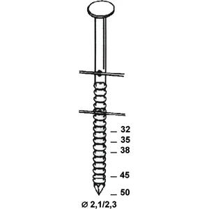 ALSAFIX Ringnut-Nagelrollen gerillt C21 2,3 x 32 mm blank Drahtgebunden 16 Grad