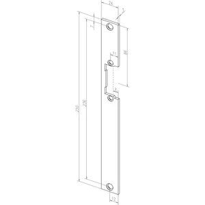 Flachschließblech HZ offen ohne Riegelausschnitt , 24x250x3, 38535-01,Edelstahl