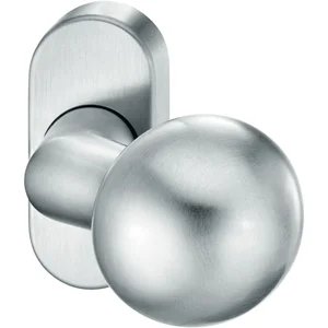 FSB Türknopf 07 0846 auf Rosette, Gewinde M12, Edelstahl matt