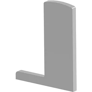 ECONOMY Endkappe für Bodenprofil F-Form 0006,rechts,aufgesetzte Montage,silber
