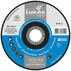 LUKAS Schruppscheibe Promax**gekröpft A24X-BF ø 230 x 6 mm Inox/Stahl