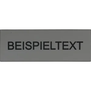Beschriftungsschild mit Gravur, Kunststoff edelstahl gebürstet/Schrift schwarz