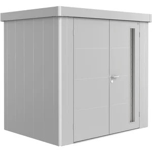 BIOHORT Gerätehaus Neo 1B silber-metallic Doppeltür