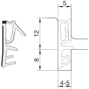 Flügelfalzdichtung SP 7612, Kunststoff schwarz