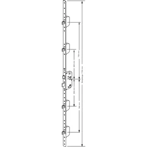 GU MFV-Schloss Secury MR4 DIN, DM 65,Stulp 1750 x 20 x 2,5mm,eckig,silberfärbig