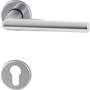 Drückergarnitur TURIN - auf Rosette PZ, 38 - 42, Aluminium silber eloxiert