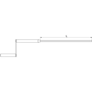 MACO RUSTICO Bedienungskurbel BLR ohne Kreuzgelenk, L=500 mm, schwarz (27438)