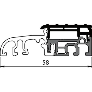 Balkontürschwelle EIFEL TB-58, 6000 mm, silber eloxiert/schwarz