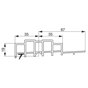 GU Thermostep 204 Aufsatzschiene 19/67 P2101, TS 56-110 mm, L=2500 mm