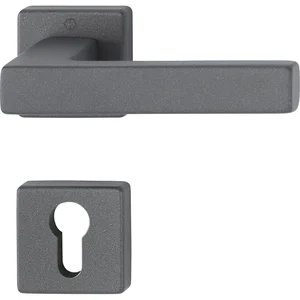 HOPPE Drückergarnitur AUSTIN auf Rosette PZ, TS 37-42 mm, Aluminium sandschwarz