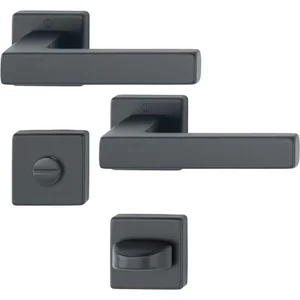 HOPPE Drückergarnitur AUSTIN - auf Rosette WC, TS 37-42 mm, Aluminium schwarz