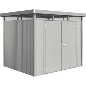 BIOHORT Gerätehaus HighLine H3 silber-metallic Doppeltür
