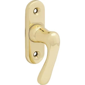 GRUNDMANN Fenstergriff WG ELEGANT 505 - gebogen, VK 7 x 35 mm, Messing poliert
