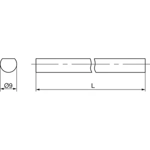 MACO RUSTICO Drehstange abgeflacht D-9 mm, L=2600 mm, schwarz (94134)